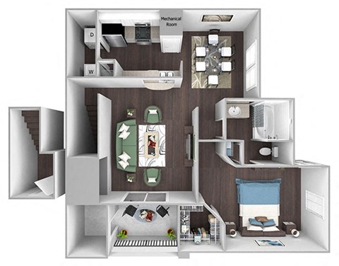 Hamptons on Heron Bay - A1 (St Barth) - 1bed 1bath - 3D